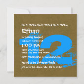 Invitation 12e fête d'anniversaire 12 ans Grunge Z12A (Dos)