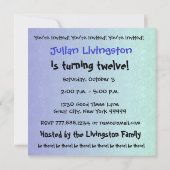 Invitation 12e fête d'anniversaire Recyclé moderne bleu et no (Dos)