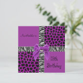 Invitation 13e Ado Anniversaire animal sauvage pou (Debout devant)