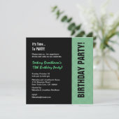Invitation 13e Ado Birthday Modern Mint and Black W745 (Debout devant)