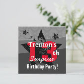 Invitation 13e ADO Surprise Anniversaire Charcoal Grunge C13 (Debout devant)