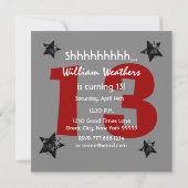 Invitation 13e ADO Surprise Anniversaire Charcoal Grunge C13 (Dos)