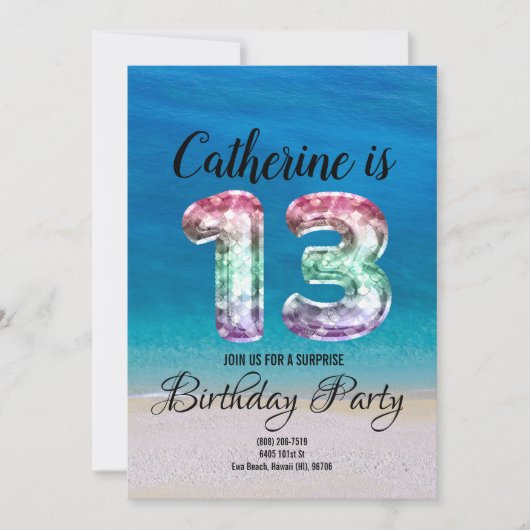 Invitation 13e anniversaire (Devant)