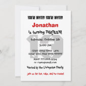 Invitation 13e anniversaire Ado moderne noir et blanc Motif (Dos)