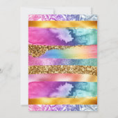 Invitation 13e anniversaire arc-en-ciel parties scintillant c (Dos)