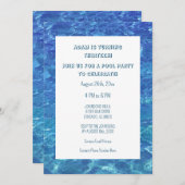 Invitation 13e anniversaire Blue Pool Party Water Custom Age (Devant / Derrière)