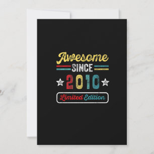 Invitation 13e Anniversaire Cadeau Awesome Depuis 2010 13 Ans