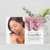 Invitation 13e anniversaire Chevron Portrait (Debout devant)