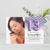 Invitation 13e anniversaire Chevron Portrait (Debout devant)