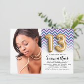 Invitation 13e anniversaire Chevron Portrait (Debout devant)