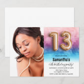 Invitation 13e anniversaire Confetti Gold Portrait (Devant / Derrière)