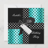 Invitation 13e anniversaire de fête adolescentes (Devant)