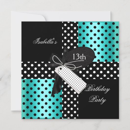 Invitation 13e anniversaire de fête adolescentes (Devant)