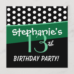 Invitation 13e anniversaire des petits Pois pour filles