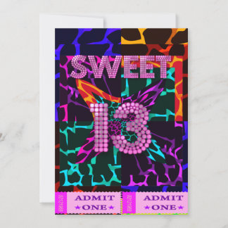 Invitation 13e anniversaire doux 13 fête mixte impression ani