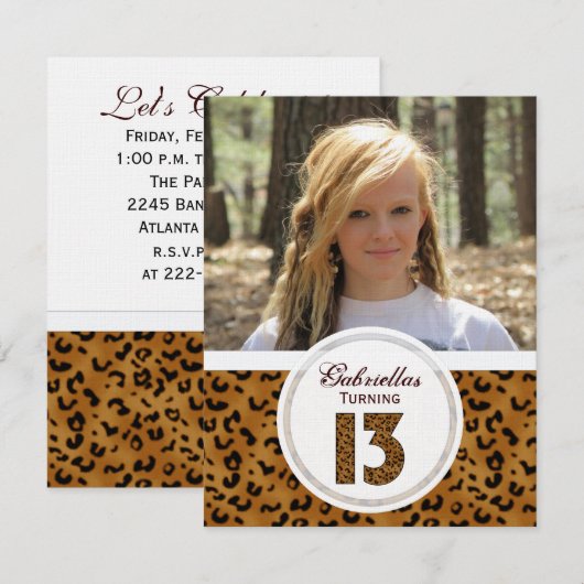 Invitation 13e anniversaire du léopard : Image:Invitation de (Devant / Derrière)