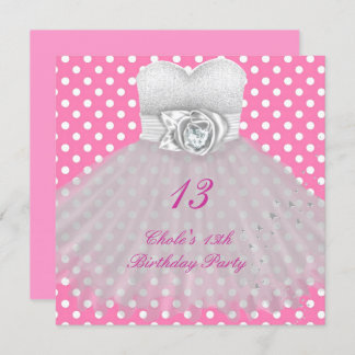 Invitation 13e anniversaire Filles 13 Ado