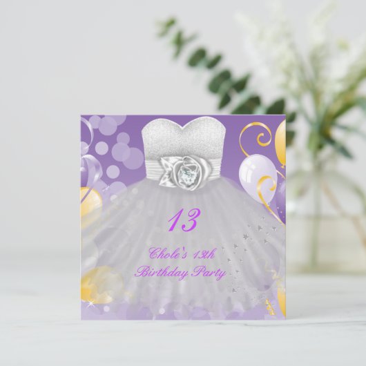 Invitation 13e anniversaire Filles 13 Ado (Debout devant)