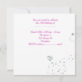 Invitation 13e anniversaire Filles 13 Ado (Dos)