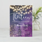 Invitation 13e anniversaire Galaxy Violet étoiles Lumières à (Debout devant)
