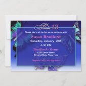 Invitation 13E ANNIVERSAIRE INVITATION, Papillon coloré (Dos)
