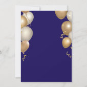 Invitation 13e anniversaire Marine Bleu et Ballons d'or Confe (Dos)