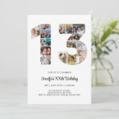 Invitation 13e anniversaire Numéro 13 photo personnalisée Col (Debout devant)