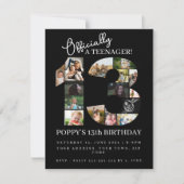 Invitation 13e anniversaire officiellement un collage photo a (Devant)