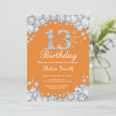 Invitation 13e anniversaire Orange et Diamant d'argent (Debout devant)