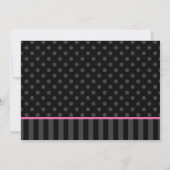 Invitation 13e anniversaire Pink and Black Polka Dot (Dos)