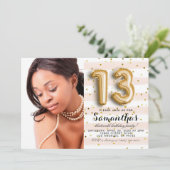 Invitation 13e anniversaire Portrait rayé (Debout devant)