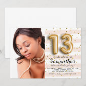Invitation 13e anniversaire Portrait rayé (Devant / Derrière)