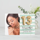 Invitation 13e anniversaire Portrait rayé (Debout devant)