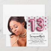 Invitation 13e anniversaire Star Parties scintillant Portrait (Devant / Derrière)