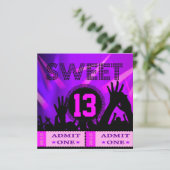 Invitation 13e Sweet 13 Anniversaire Billets Fun (Debout devant)