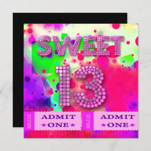 Invitation 13e Sweet 13 Anniversaire Billets Fun
