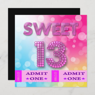 Invitation 13e Sweet 13 Anniversaire Billets Fun