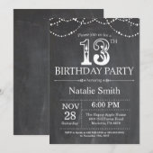 Invitation 13ème Lumières de ficelle de tableau d'invitation (Devant / Derrière)