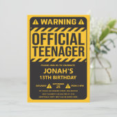 Invitation 13th Birthday Party Teenage Boy (Debout devant)