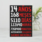 Invitation 14 AÑOS SIENDO INCROYABLE - Feliz 14 cumpleaños (Debout devant)