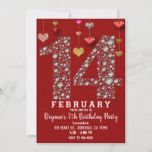 Invitation 14 février 14e Cœur rouge Party de la Saint-Valent (Devant)