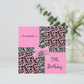 Invitation 14e anniversaire Ado animal de vache ro (Debout devant)