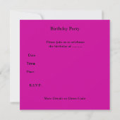 Invitation 14e anniversaire adolescent vache rose (Dos)