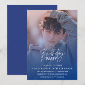 Invitation 14e anniversaire Anniversaire fête Photo boy (Devant / Derrière)