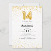 Invitation 14e anniversaire Confetti Photo fête d'anniversair (Dos)