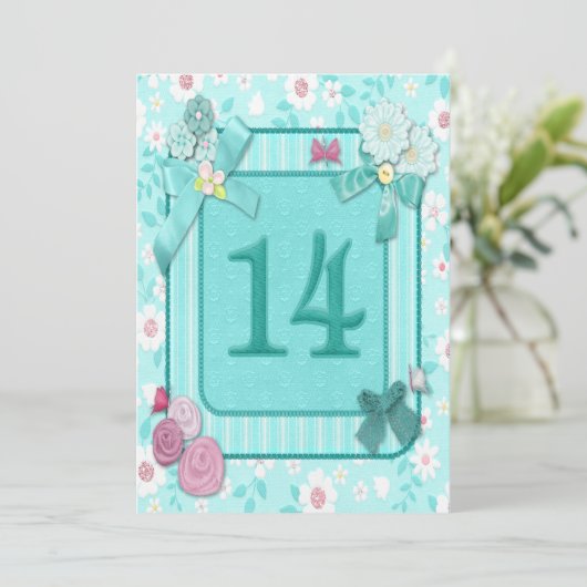 Invitation 14e anniversaire de fête (Debout devant)