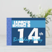 Invitation 14e anniversaire de l'Ado Motif du Blue Star (Debout devant)