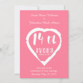 Invitation 14e anniversaire de mariage ivoire traditionnel (Devant)