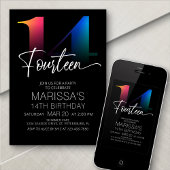 Invitation 14e anniversaire moderne
