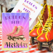 Invitation 14e anniversaire Retro Roller Patinage Purple Sunb